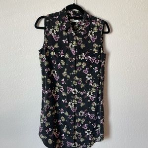 Equipment Silk Black Button Down Dress